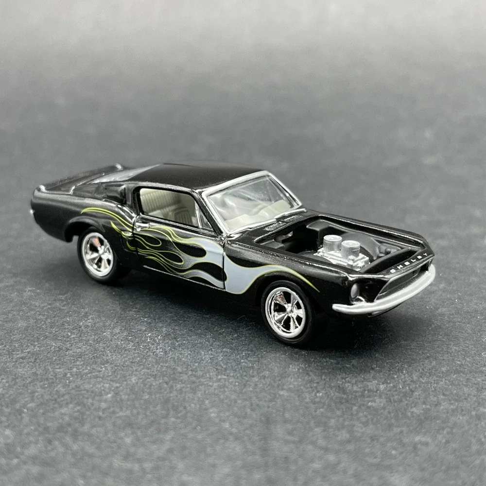 Johnny Lightning 1968 '68 Shelby‎ GT500 Car Metallic Black Flames Diecast 1/64